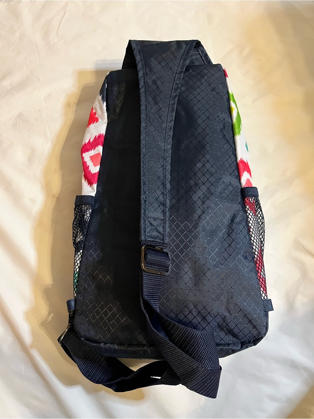thirty-one Multicolor Diamond Print Sling Backpack with Navy Trim - Picture 2 of 4